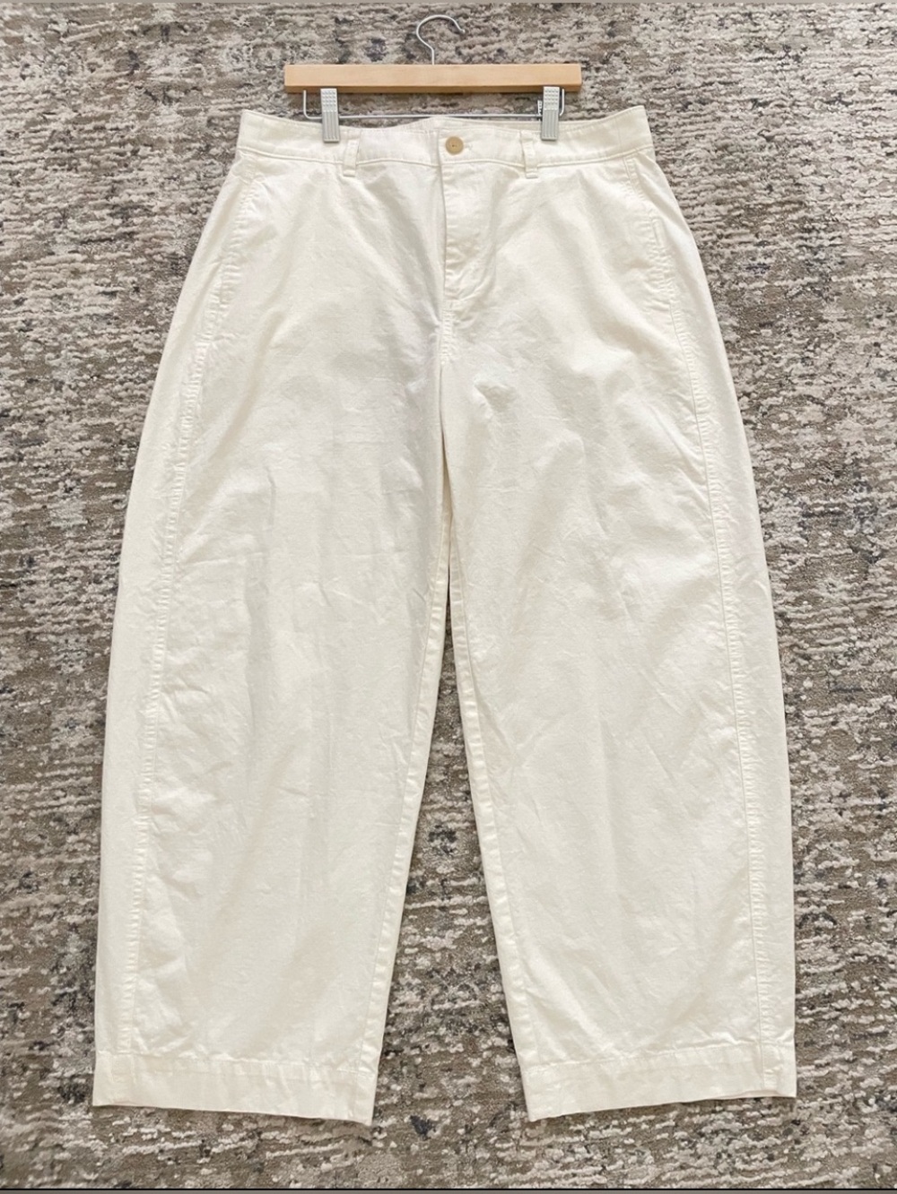J Crew Relaxed Barrel Balloon Wide Leg Linen Blend Pants Creamy White Size 29